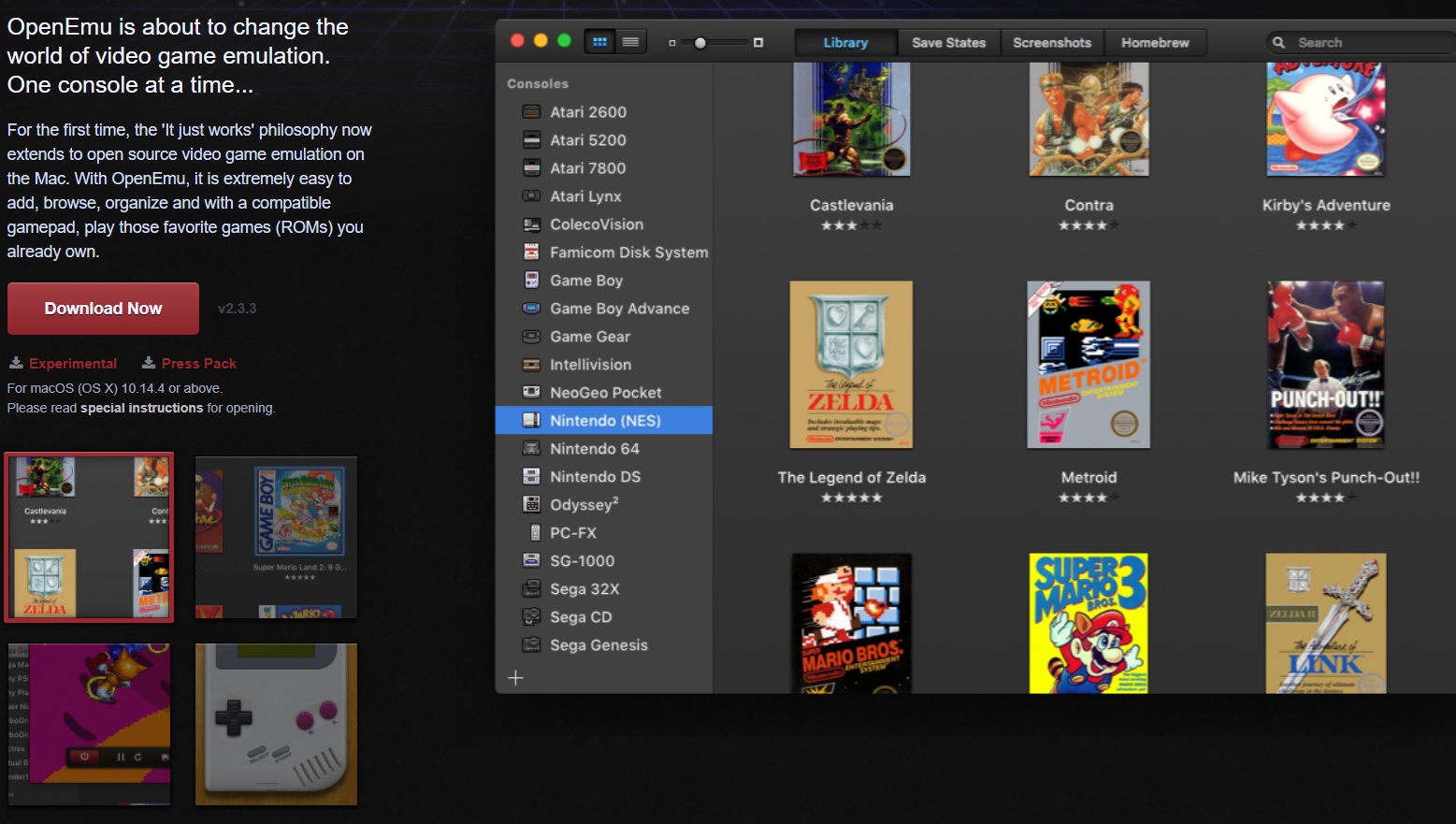 game system emulator mac